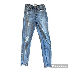 KanCan Lightly Distressed Midwash Highrise Skinny Jeans